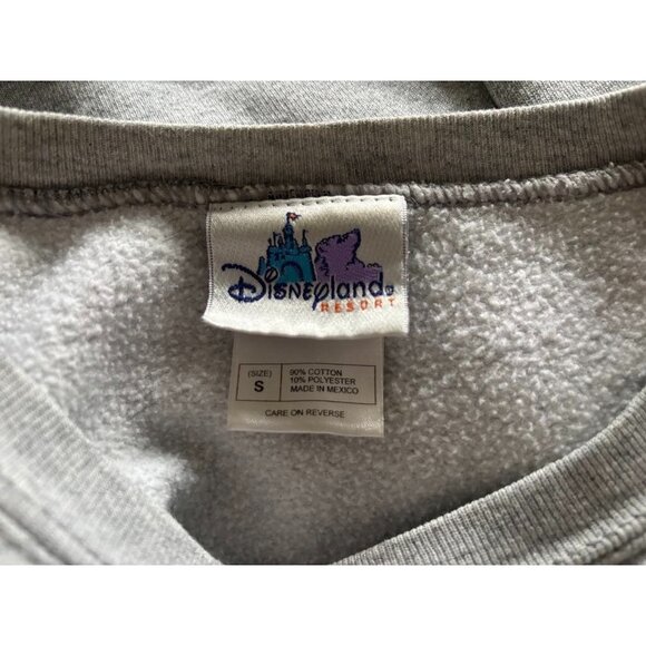 Vintage DISNEYLAND USA Flag Womens Girls Sweatshirt Size Small Gray Mickey Mouse - Picture 3 of 7